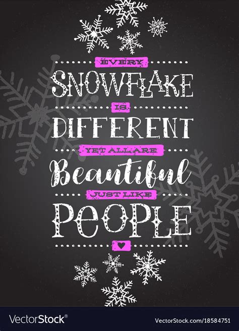 Card Hand Drawn Snowflakes And Inspiring Quote Vector Image