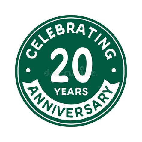 20 Years Celebrating Anniversary Design Template Twentieth Anniversary