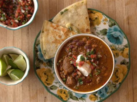 Pico de gallo, sour cream and lime wedges, for serving. Chunky Beef Chili Recipe | Ree Drummond | Food Network