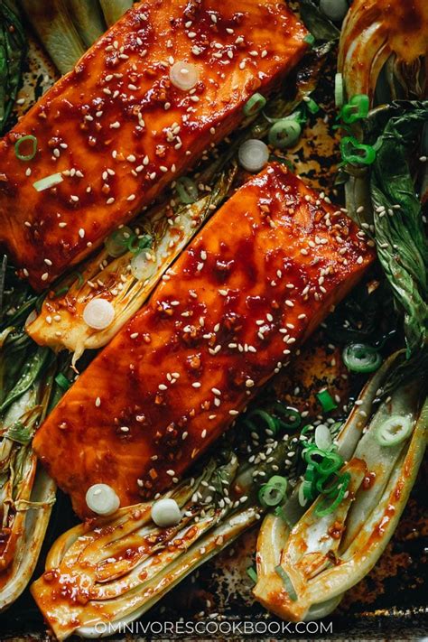 This super-simple sheet pan dinner of salmon bok choy is ...