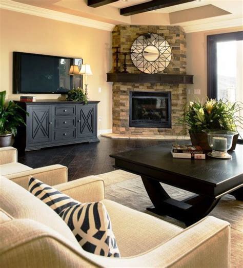 Living room decorating ideas ukcdogs points. Placing Living Room Furniture | Corner fireplace living ...