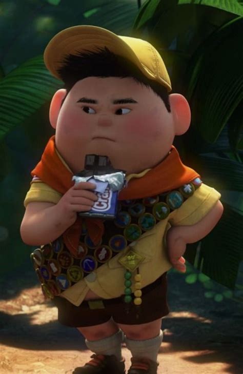 I am a wilderness explorer in tribe 54, sweat lodge 12, are you in any need of assistance today sir? *RUSSELL ~ "UP (2009) " | Disney pixar movies, Up pixar ...