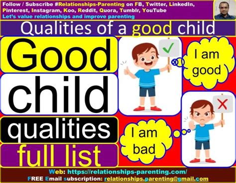 What Are The Qualities Characteristics Of A Good Child Full List