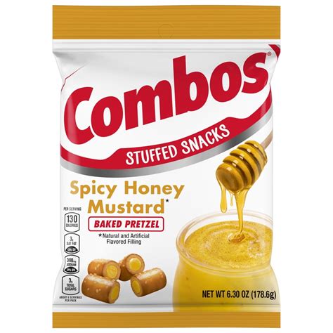 Combos Spicy Honey Mustard Pretzel Baked Snacks 63 Ounce Bag