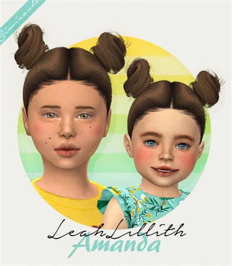 Leahlillith Amanda Hair For Kids And Toddlers At Simiracle Sims 4 Updates
