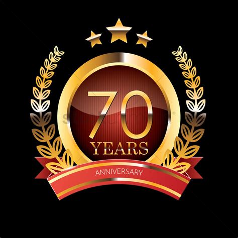 Celebrate your 1st to fiftieth or all occasions with. 70 years anniversary label with ribbon Vector Image ...
