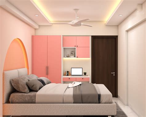 Spacious Rectangular Single-Layered Bedroom Ceiling Design - 10X8 Ft