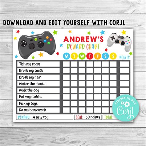 Gme) (gamestop or the company) today announced the expansion of its north american fulfillment network through its. Editable Video Game Reward Chart for Kids Video Game ...