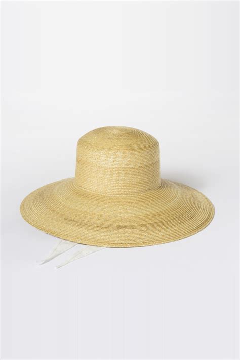 Clyde Straw Wide Brim Flat Top Hat Garmentory