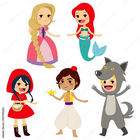 Set Of Fairy Tale Characters Of Popular Children Books Vector De Stock