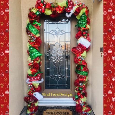 Outdoor Christmas Garland With Lights Front Door Christmas Garland