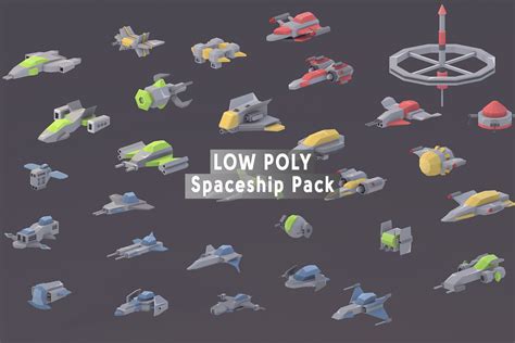 Low Poly Spaceship Pack 3d Space Unity Asset Store