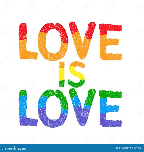 Love Is Love Inspirational Gay Pride Poster Stock Vector