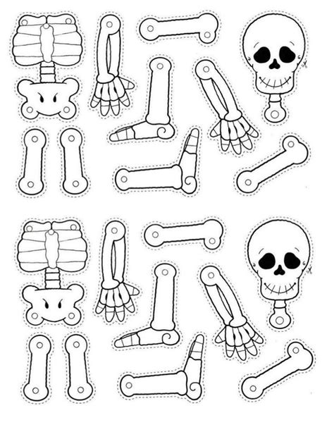 Imprimible De Lesquelet Bricolage Halloween Esqueleto Para Armar