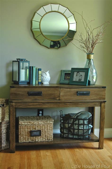The secret to styling a console table and what you're messing up. 20 Stunning Furniture Revivals - Just a Girl and Her Blog