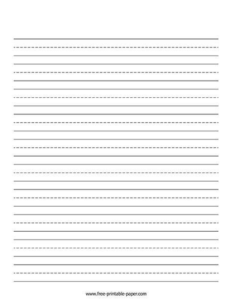 Free Printable Lined Paper Kindergarten Printable Templates By Nora