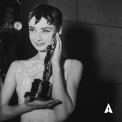 audrey hepburn after winning the best actress oscar for her performance as princess ann in 1953