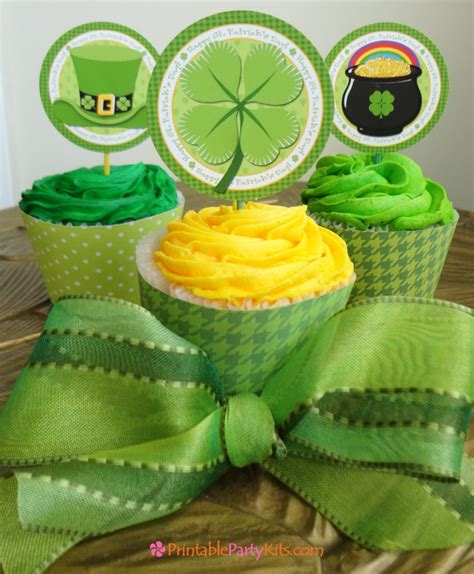 Free Printable St Patrick S Day Cupcake Picks Printable Party Kits