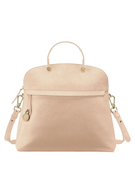 Furla Piper M Dome Leather Shoulder Bag In Beige Lyst