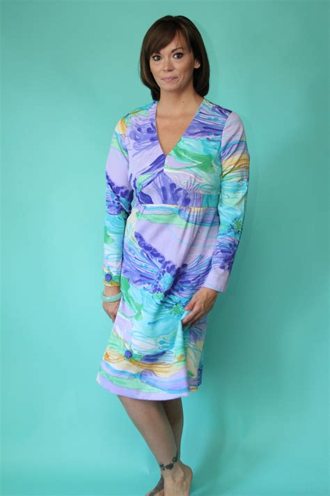 70's Tori Richard Honolulu Resort Glamwear Polyester Hawaiian Dress in