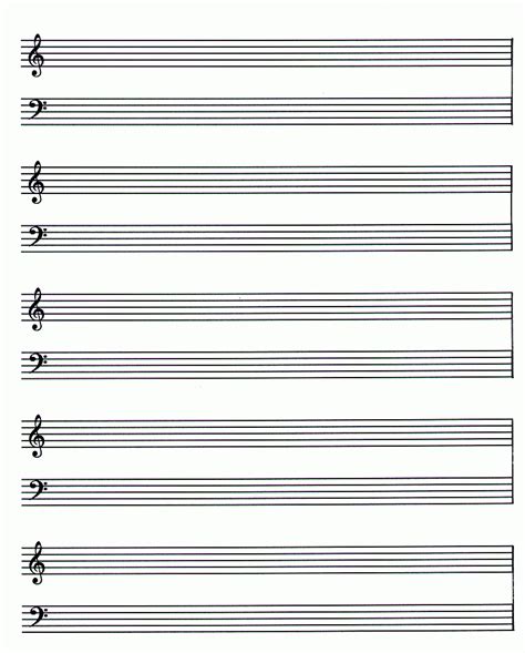 Blank Sheet Music For Piano Free Printable