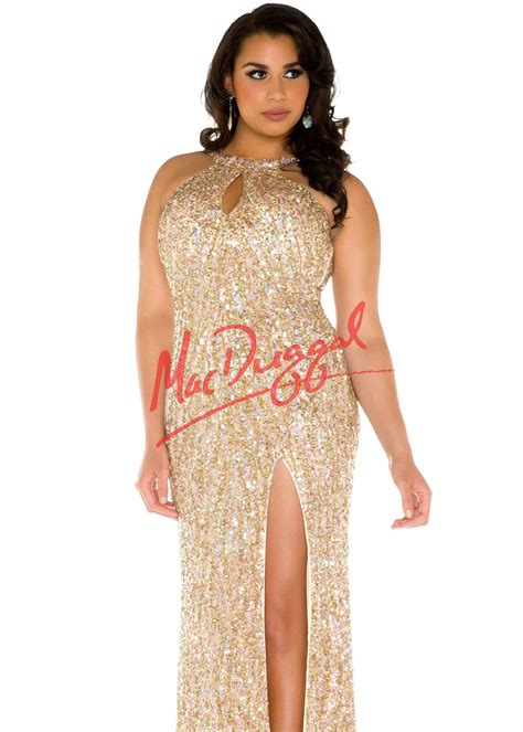 Fabulouss By Mac Duggal Dazzling Sequin Gown Gold Plus Size Dresses Sequin Prom Dresses