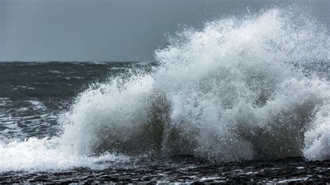 Splash Of Huge Waves On A Rocky Shore Stock Photo Image Of Seaside