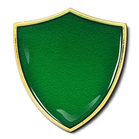 Shield Badge Enamel Green School Reward Badges