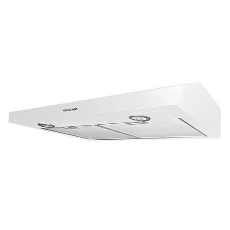 The push button controls are simple to operate. Ancona Slim Plus 30 inch Under-Cabinet Range Hood in White ...