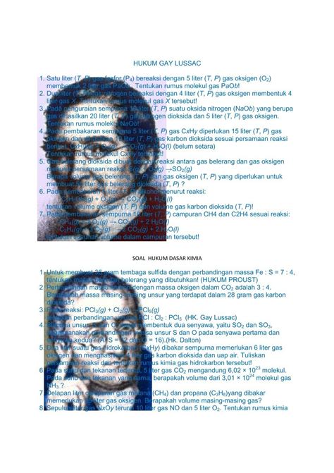 HUKUM GAY LUSSAC 1. Satu