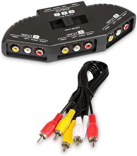 3 Way Port Rca Audio And Video Composite Av Switcher Selector