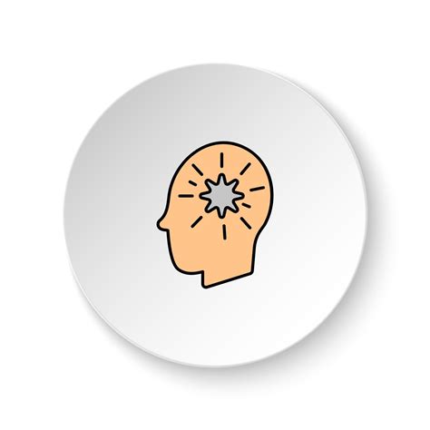 Round Button For Web Icon Diseases Patient Brain Thoughts Button Banner Round Badge