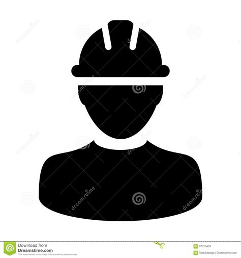 Construction Worker Icon Vector Person Profile Avatar Illustration