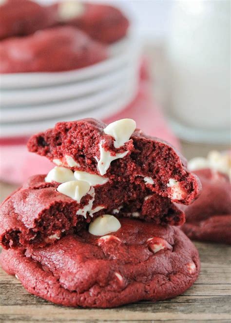 Red Velvet White Chocolate Chip Cookies Easy Delish Lil Luna