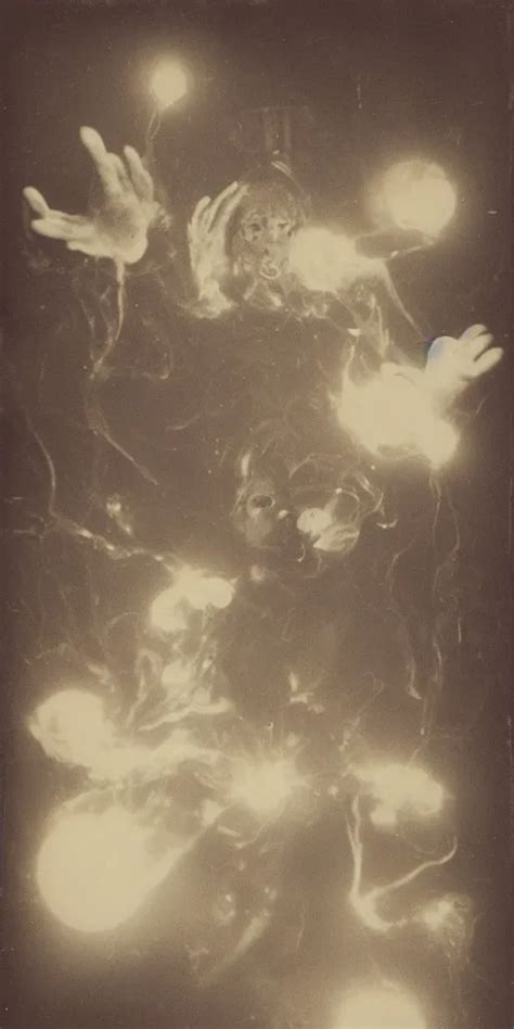 Spirit Photography With Glowing Bulbous Ectoplasm Stable Diffusion