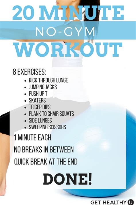 😂 (gotta do what you gotta do during social distancing.) you can swap a broom or mop handle for the rod and if you don't have potatoes, substitute them for a couple of grocery bags full of books or. 20-Minute No-Gym Workout | Gym workouts, Best cardio ...