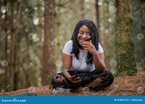 Black African American Enjoying In The Woods Stock Image Image Of Journey Sport 254951421