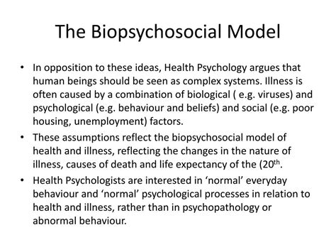 Biopsychosocial Model Of Health