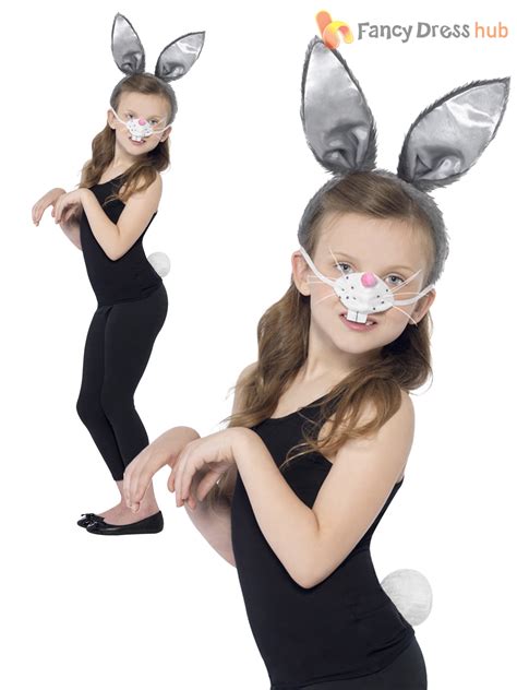 Kids Cat Rabbit Dressing Up Kit Child Book Week Day Fancy Dress Girls