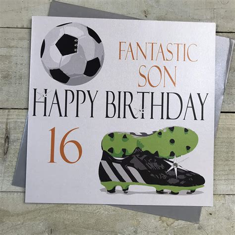 White Cotton Cards Large Fantastic Son Happy 16 Handmade 16th Birthday