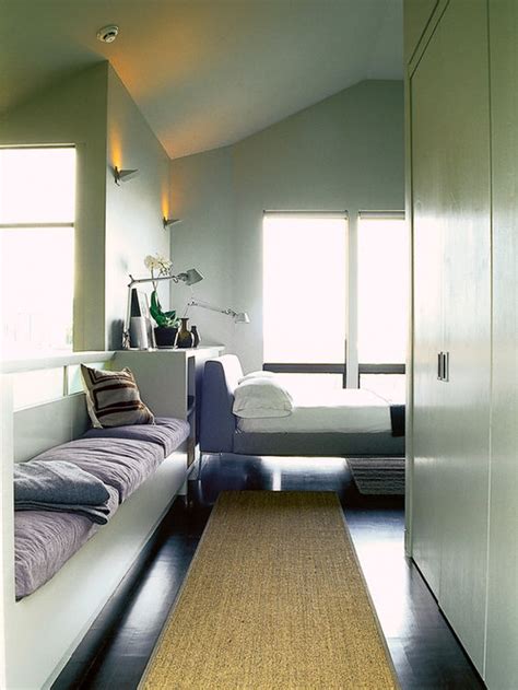 A long, narrow bedroom can make you feel like you're sleeping in a tunnel if you're not careful. Long Narrow Bedroom Home Design Ideas, Renovations & Photos
