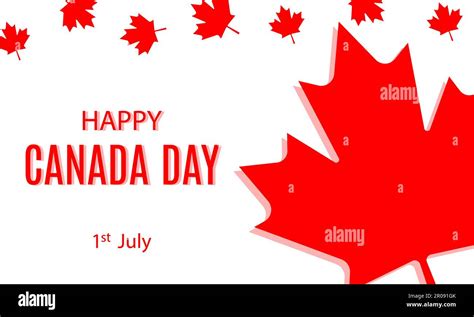 Happy Canada Day Background With Red Maple Leaf Vector Illustration Stock Vector Image Art
