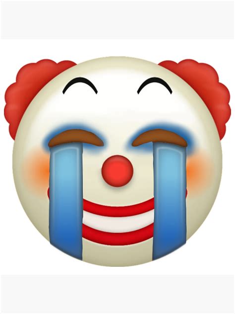 The clown emoji that will give you nightmares + the rest of apple's new emoji ~~ what do you use emoji for? "Crying Laughing Clown Emoji" Sticker by sseosasi | Redbubble