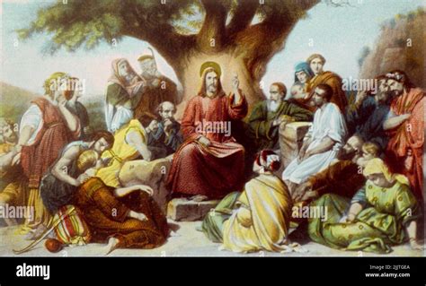 Sermon on the Mount - Jesus Christ Preaching (Gospels of Matthew Stock