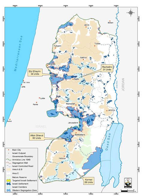 Map Israeli Settlements West Bank