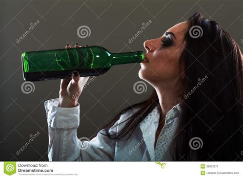 woman in depression drinking alcohol stock image image of girl irresponsible 36615271