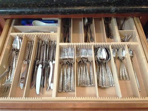 drawer organizer silverware flatware kitchen organizers wood drawers dividers utensil divider custom cutlery insert silver customer template diy storage organiser