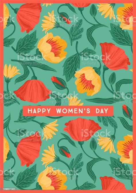 Internationaler Frauentag Vektorvorlage Mit Schönen Blumen Für Karte Poster Flyer Und Andere