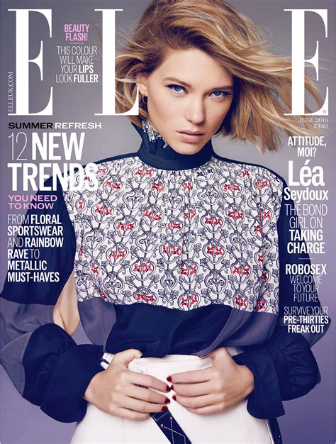 lléa seydoux in louis vuitton on the june 2016 cover of elle uk magazine kai fashion magazine