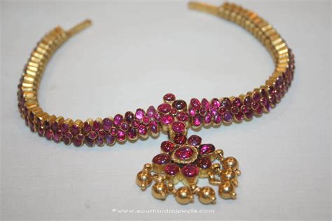 Gold Ruby Attigai Necklace From Prakruthi South India Jewels